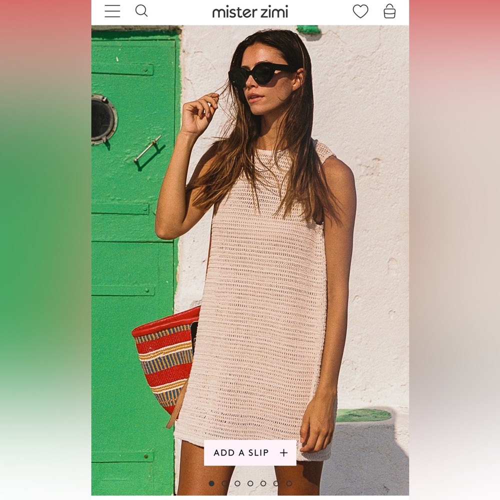 Mister Zimi Cream Sleeveless Dress Crotchet Size Small